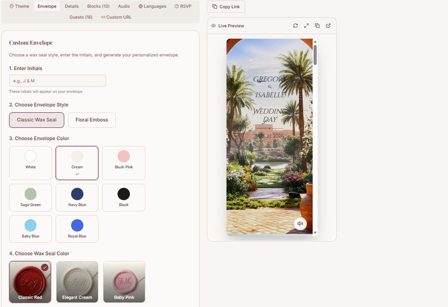 Custom envelope editor