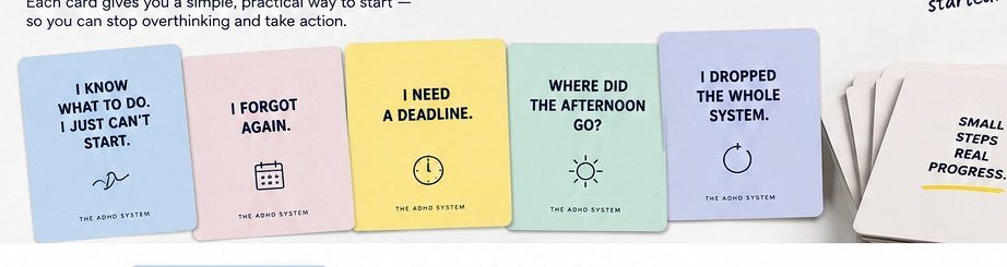 Colorful ADHD situation cards