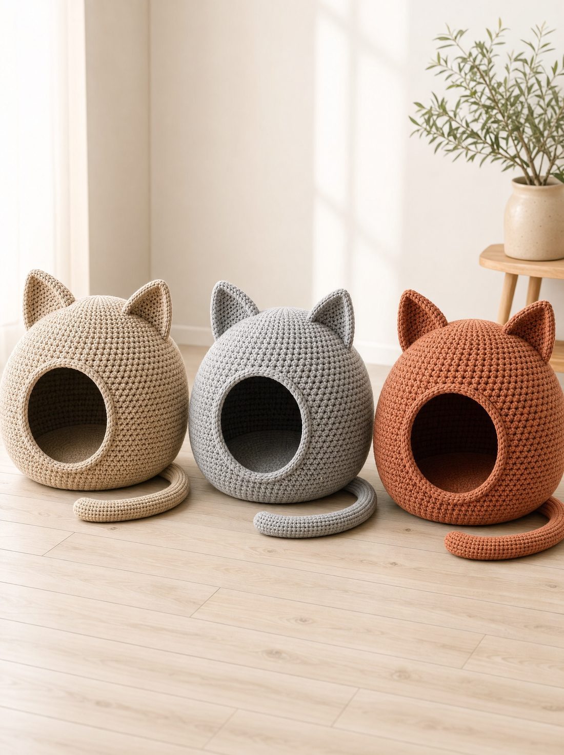 The cat cave in three colourways
