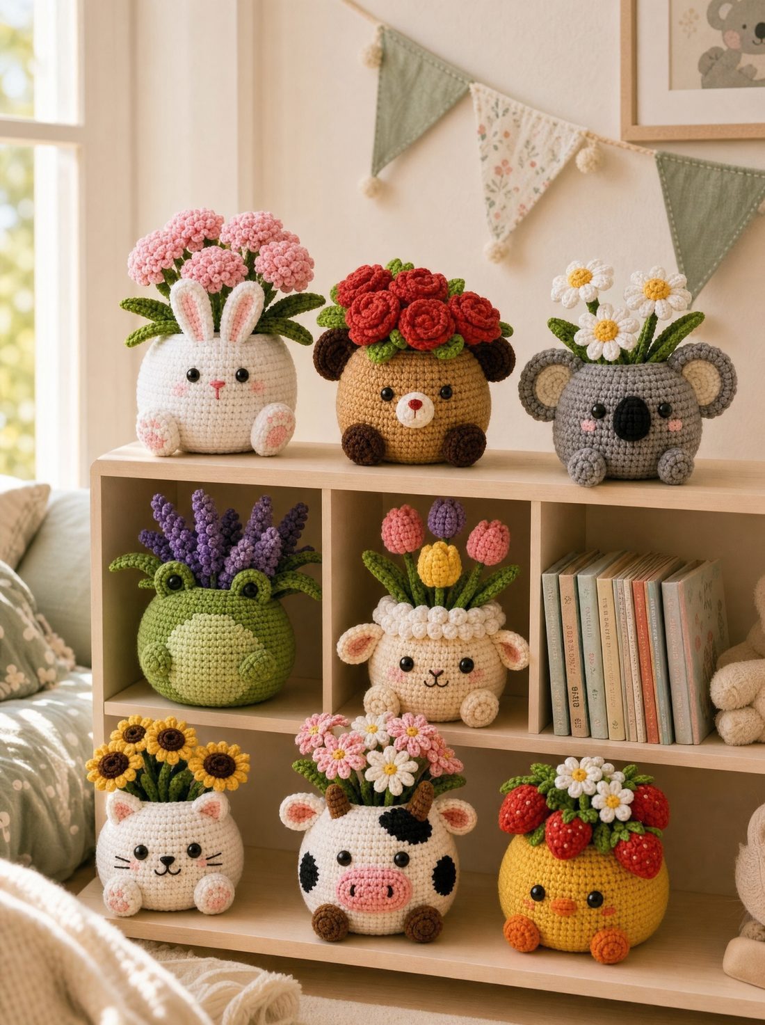 Pots on a child's shelf