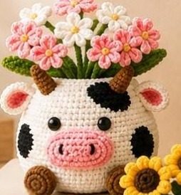 Cow planter pot