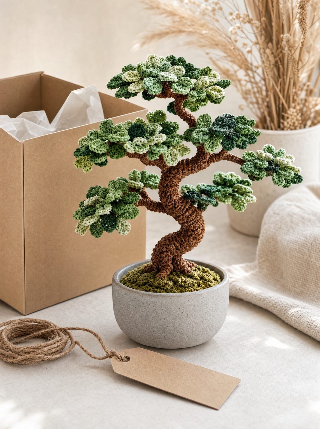 The bonsai boxed as a gift