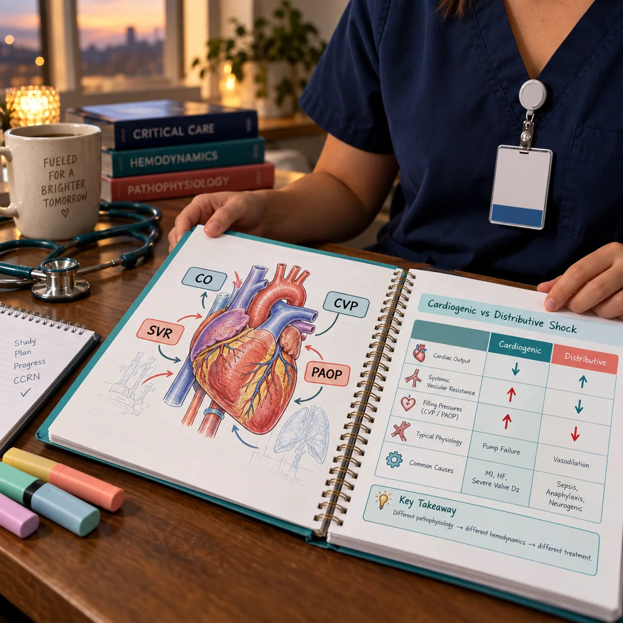 Nurse holding the open bundle at a desk