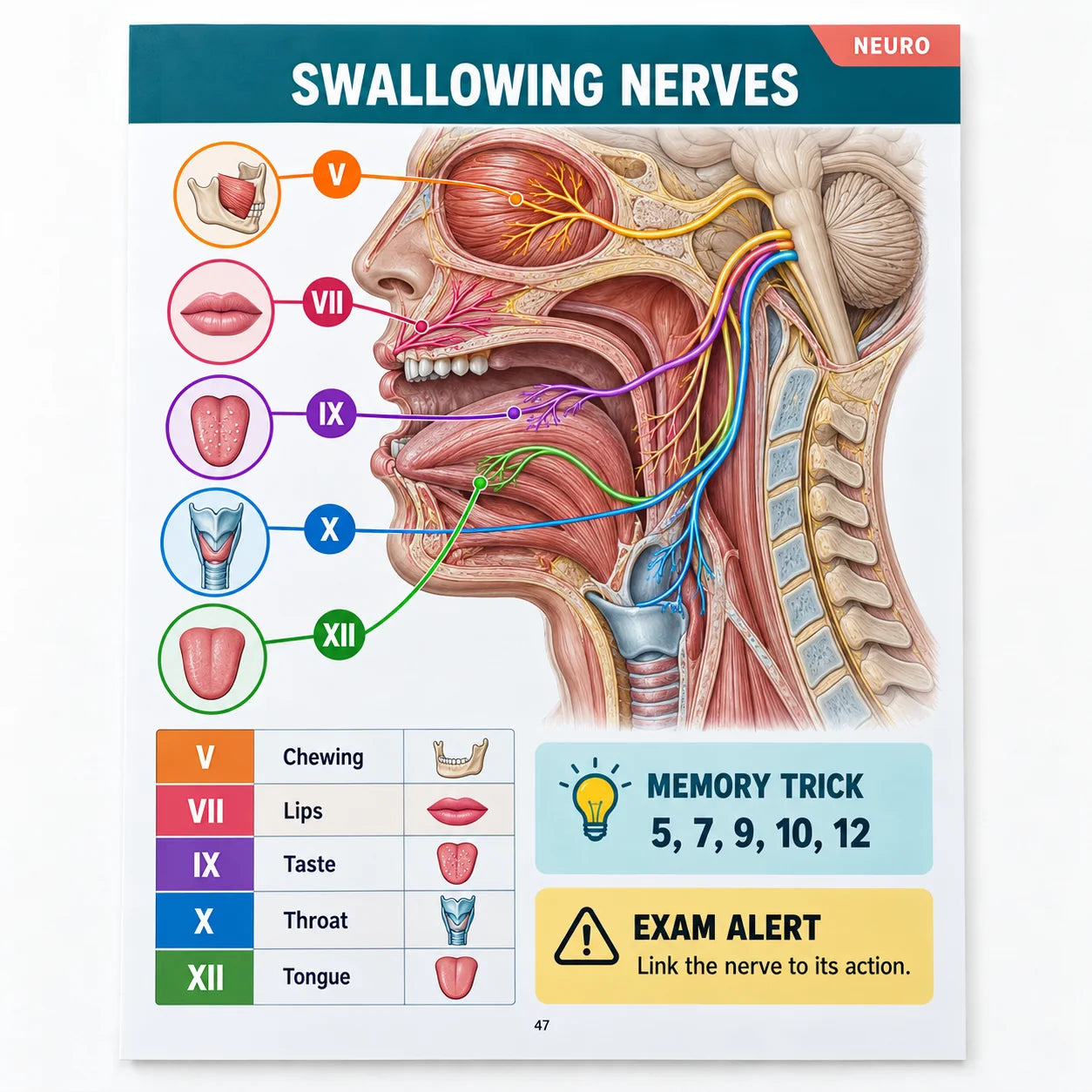 Cranial nerves for swallowing page