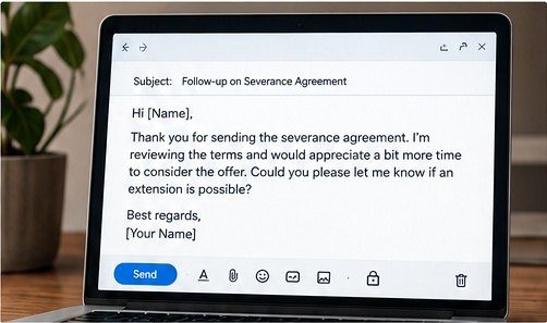 Counter email template displayed on a laptop