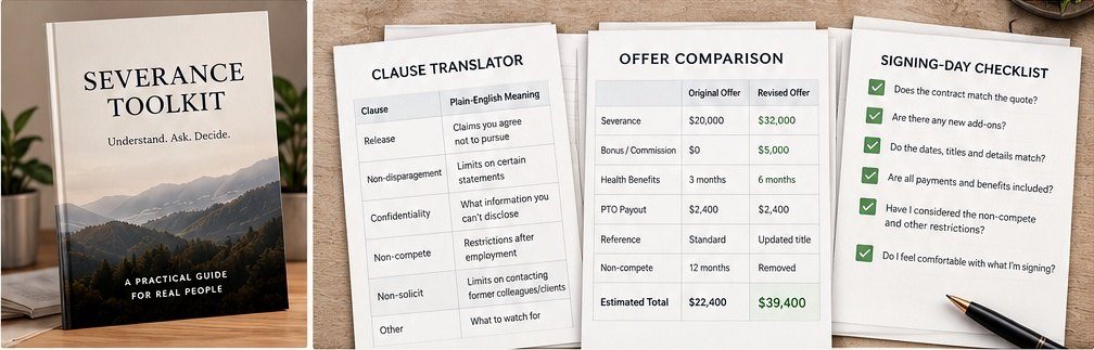 Severance Toolkit, Clause Translator, Offer Comparison and Signing-Day Checklist
