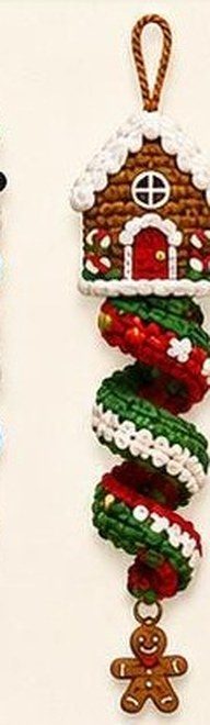 Gingerbread house spiral ornament